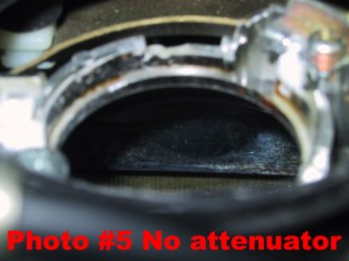 Right side no low beam attenuator